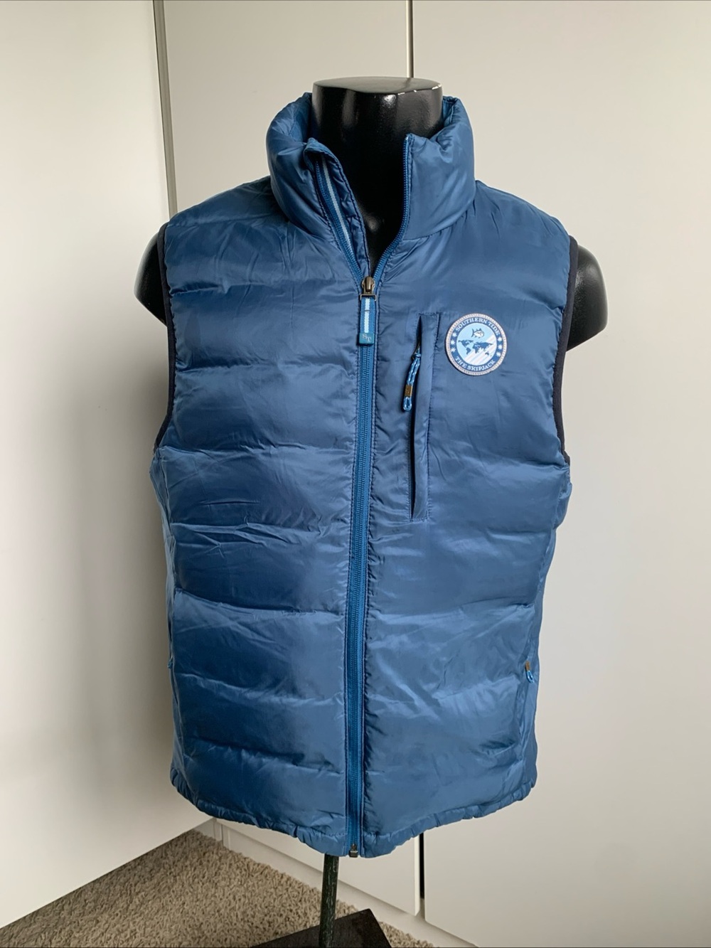 Southern Tide sport men’s size small blue full zip puffer vest